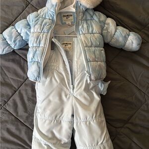 OshKosh B'gosh Pale Blue Snowsuit Bib & Jacket Set